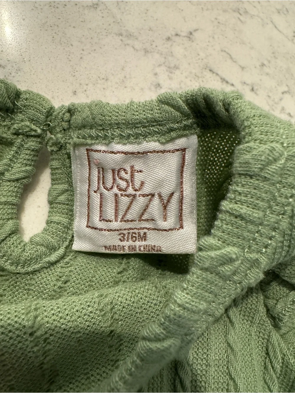 Just Lizzie Green Long Sleeve Onesie with Tulle Skirt w/Silver Polka Dots 3-6 m